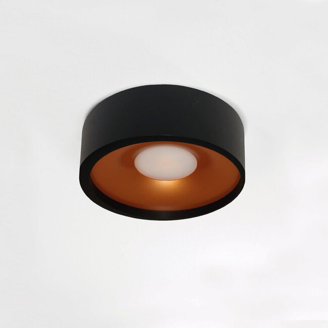 Ronde LED Design Plafondlamp Zwart/Koper | Artdelight Orlando