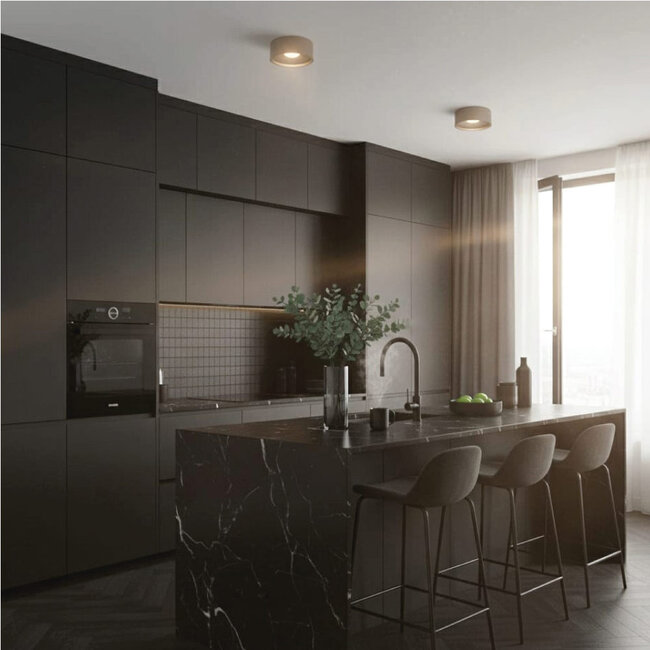 Ronde LED Design Plafondlamp Champagne | Artdelight Orlando