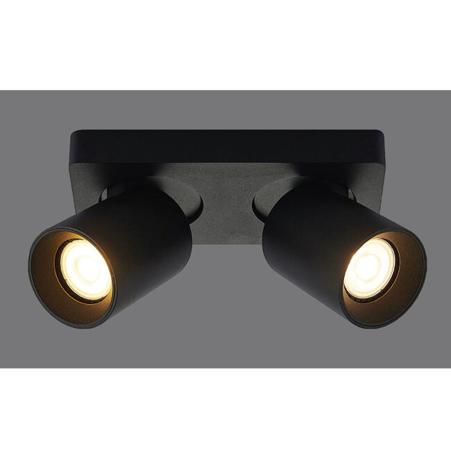 Moderne 2-lichts Spot met GU10 fittingen Zwart | Artdelight Megano 2L