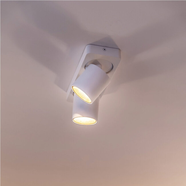 Moderne 2-lichts Spot met GU10 fittingen Wit | Artdelight Megano 2L