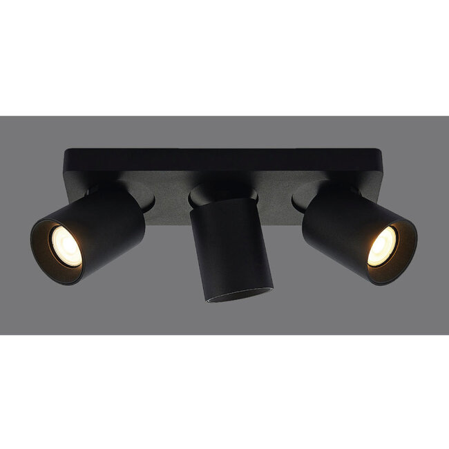 Moderne 3-lichts Spot met GU10 fittingen Zwart | Artdelight Megano 3L