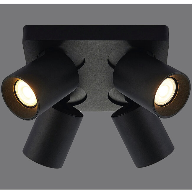 Moderne 4-lichts Spot met GU10 fittingen Zwart | Artdelight Megano 4L