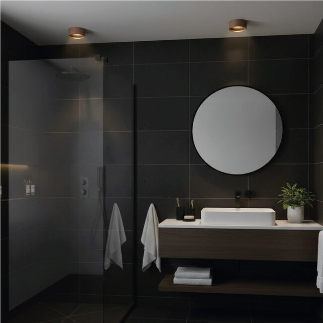 Ronde LED Plafondlamp IP54 Donker Brons | Artdelight Oran