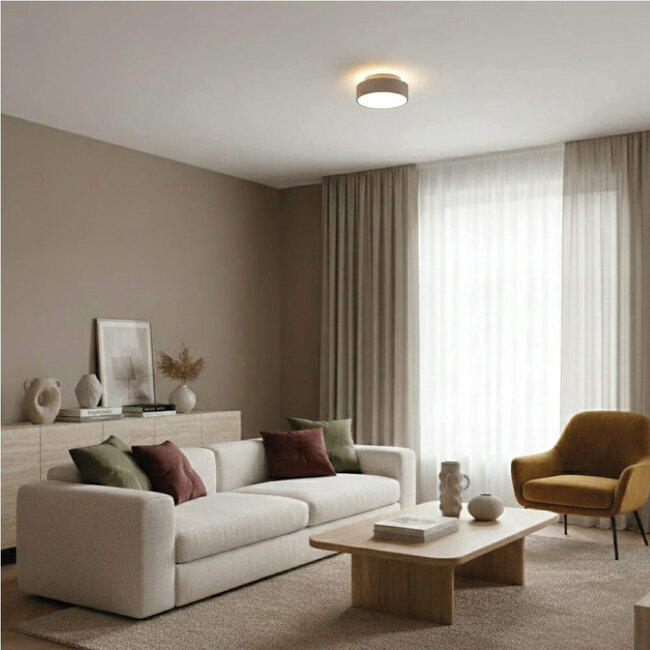 Moderne LED Plafondlamp 25cmØ Champagne | Artdelight Chicago 250