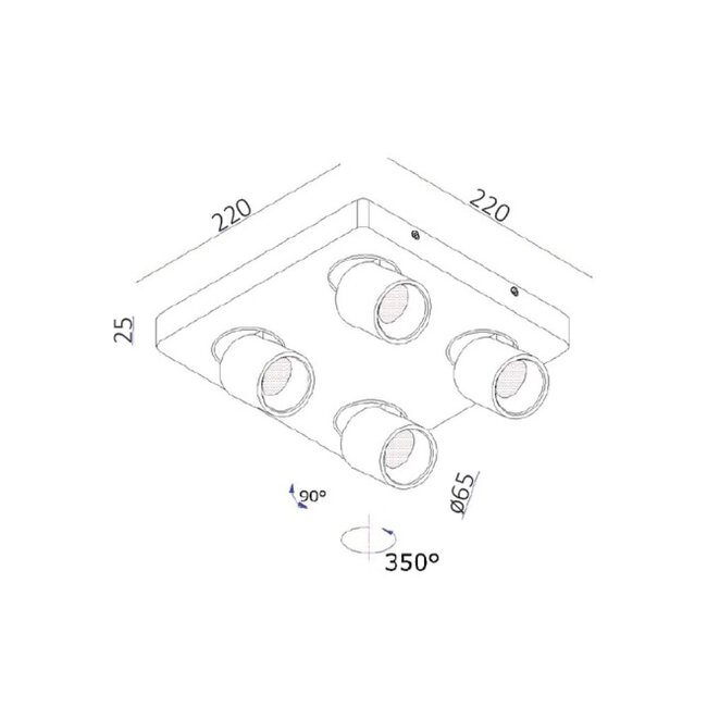 Moderne 4-lichts LED Design Spot Wit | Artdelight Laguna 4L