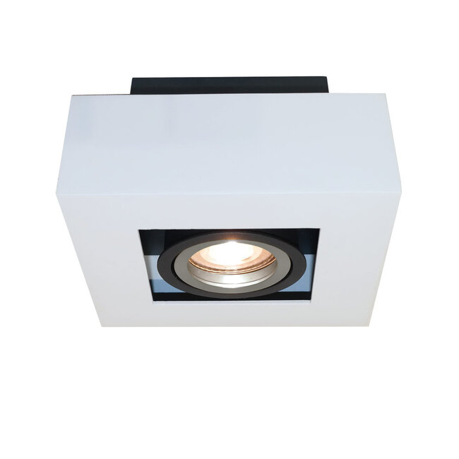 1-lichts Opbouwspot met GU10 fitting Wit/Zwart | Artdelight Bosco 1L