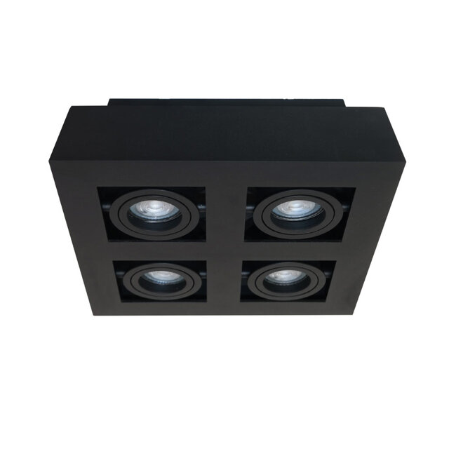 4-lichts Opbouwspot met GU10 fittingen Zwart | Artdelight Bosco 4L