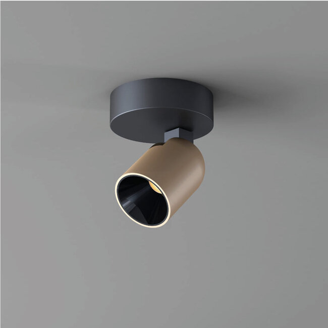 1-lichts LED Design Spot Zwart/Champagne | Artdelight Houston 1L