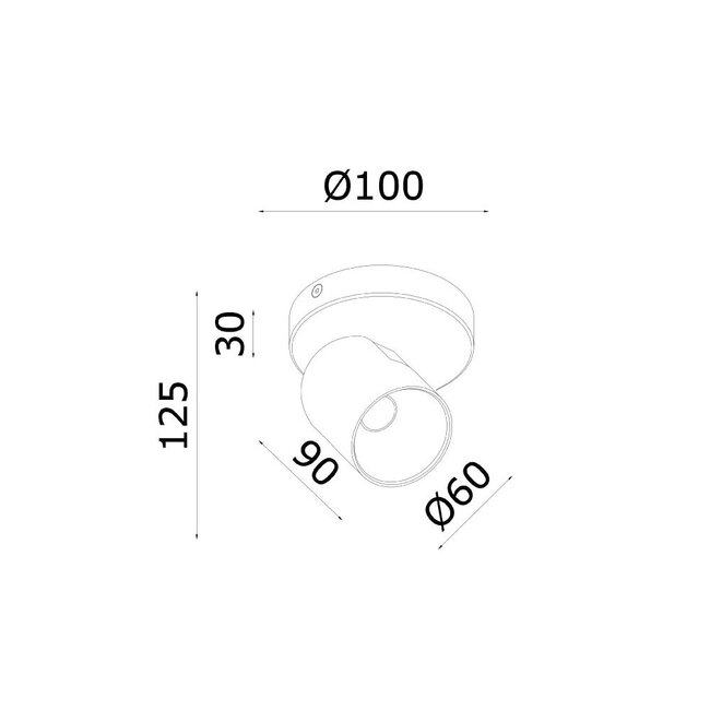 1-lichts LED Design Spot Zwart/Champagne | Artdelight Houston 1L