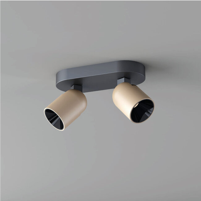 2-lichts LED Design Spot Zwart/Champagne | Artdelight Houston 2L