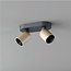 2-lichts LED Design Spot Zwart/Champagne | Artdelight Houston 2L