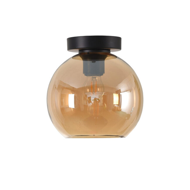 Ronde Glazen Plafondlamp 20cmØ met E27 Amber | Artdelight Marino