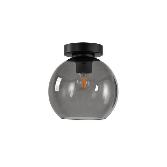 Ronde Glazen Plafondlamp 20cmØ met E27 Rookglas | Artdelight Marino