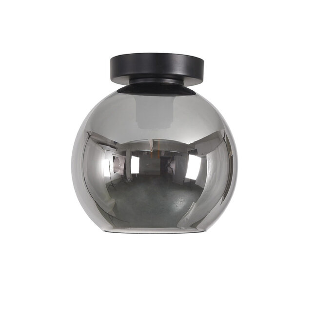 Ronde Glazen Plafondlamp 20cmØ met E27 Chroom | Artdelight Marino