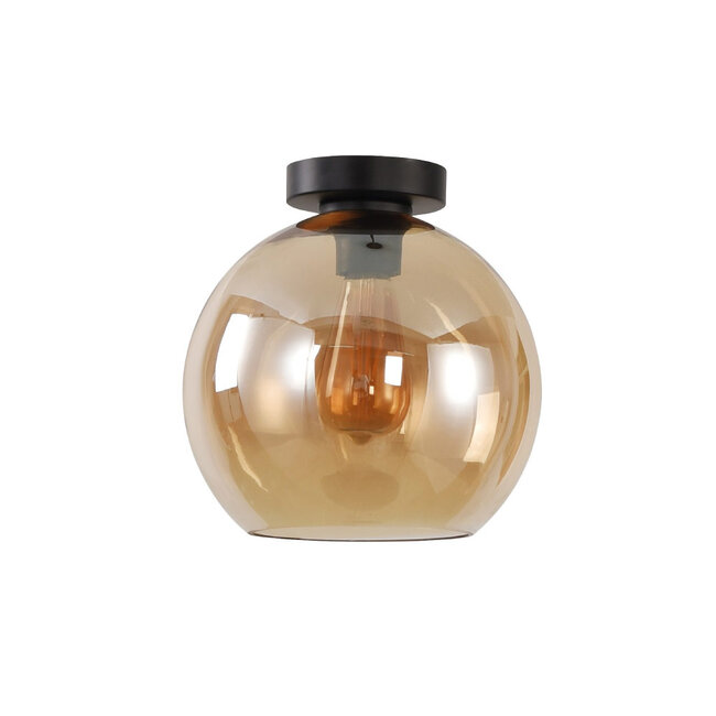 Ronde Glazen Plafondlamp 25cmØ met E27 Amber | Artdelight Marino
