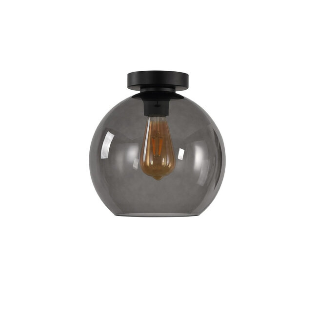 Ronde Glazen Plafondlamp 25cmØ met E27 Rookglas | Artdelight Marino