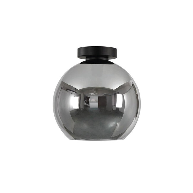 Ronde Glazen Plafondlamp 25cmØ met E27 Chroom | Artdelight Marino