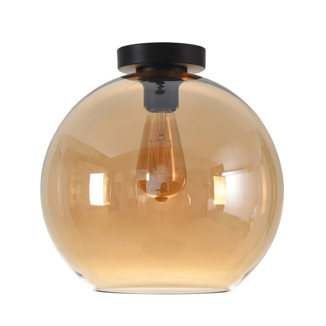 Ronde Glazen Plafondlamp 30cmØ met E27 Amber | Artdelight Marino