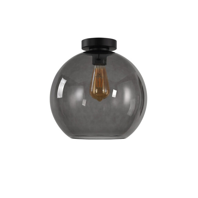 Ronde Glazen Plafondlamp 30cmØ met E27 Rookglas |  Artdelight Marino