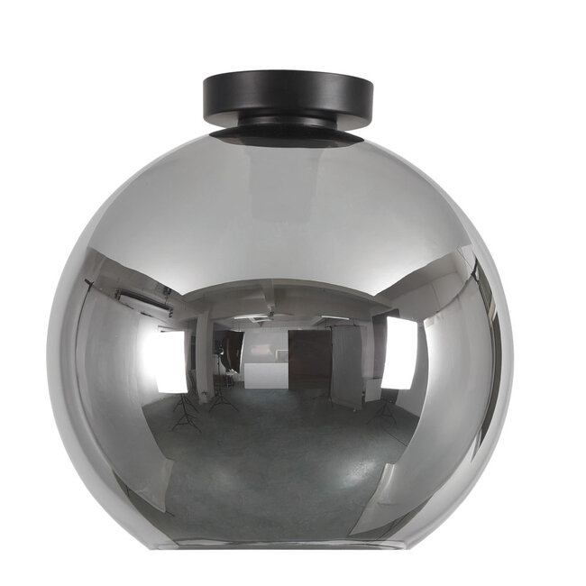 Ronde Glazen Plafondlamp 30cmØ met E27 Chroom |  Artdelight Marino