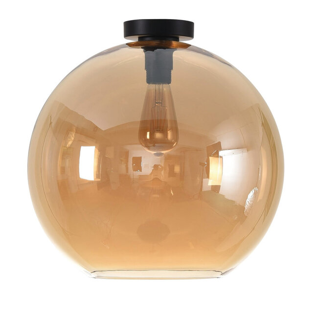 Ronde Glazen Plafondlamp 40cmØ met E27 Amber | Artdelight Marino