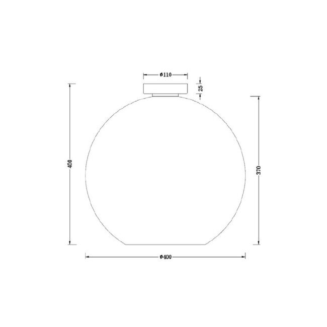 Ronde Glazen Plafondlamp 40cmØ met E27 Chroom | Artdelight Marino