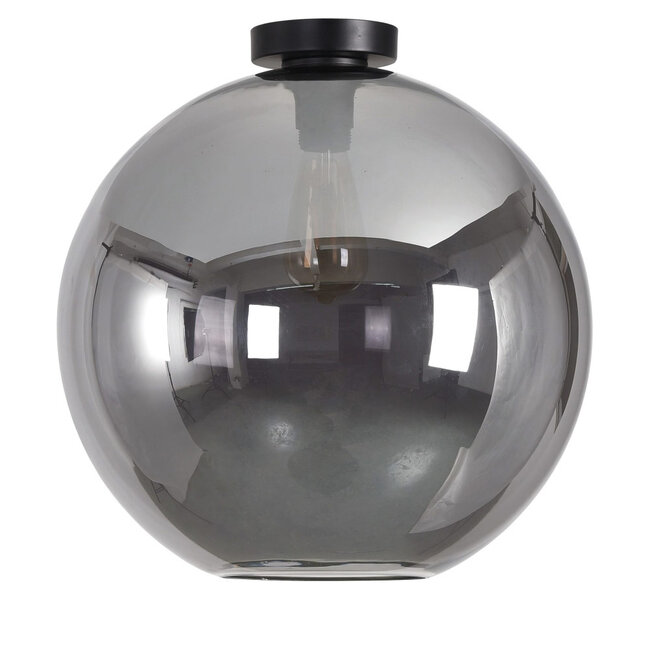 Ronde Glazen Plafondlamp 40cmØ met E27 Chroom | Artdelight Marino