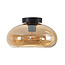 Ovale Glazen Plafondlamp 28cmØ met E27 Amber | Artdelight Paradise
