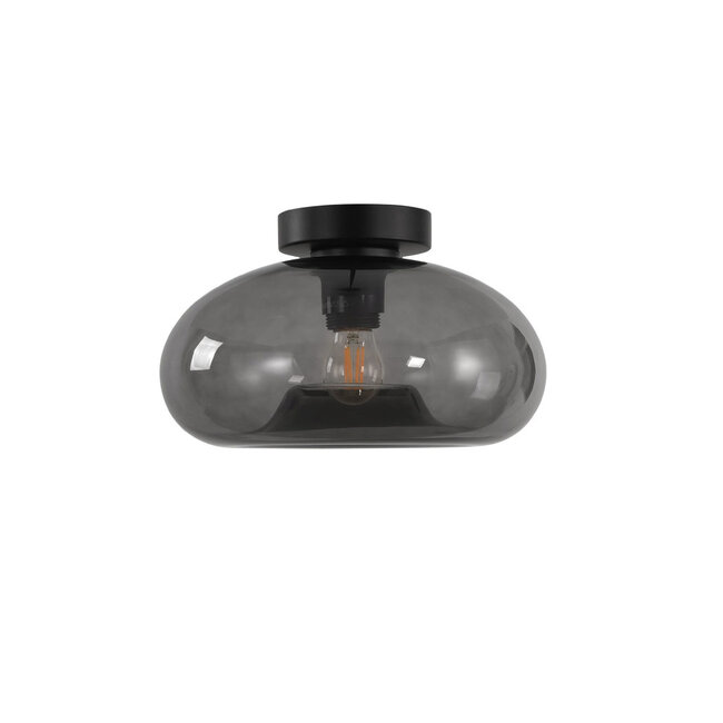 Ovale Glazen Plafondlamp 28cmØ met E27 Rookglas | Artdelight Paradise