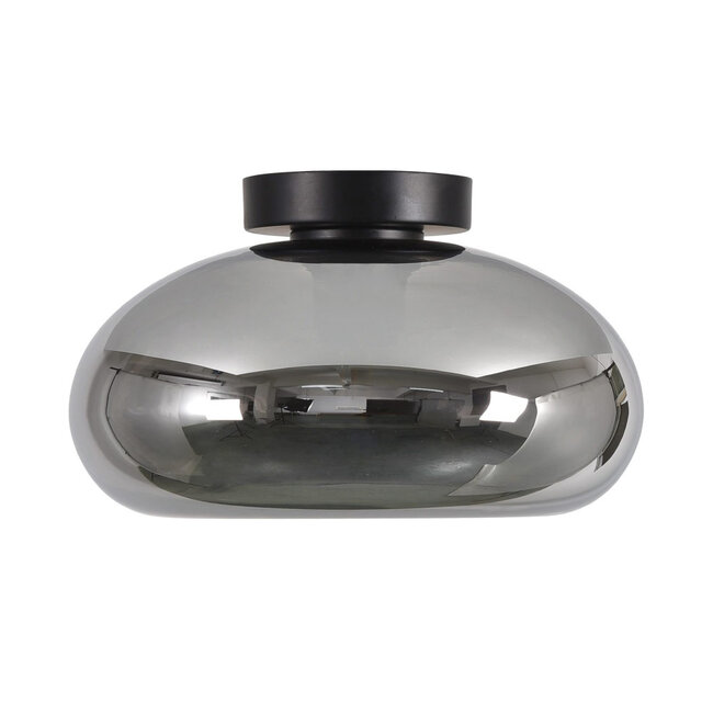 Ovale Glazen Plafondlamp 28cmØ met E27 Chroom | Artdelight Paradise