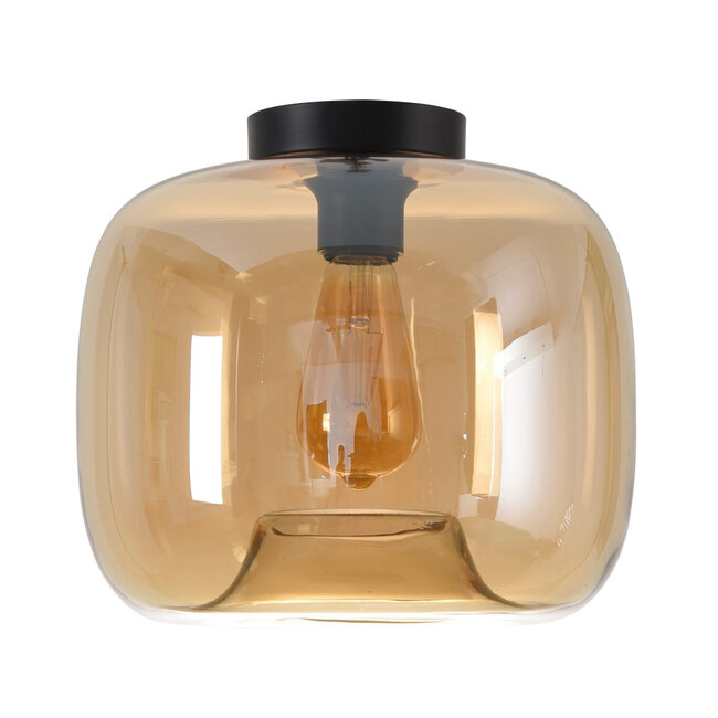 Moderne Glazen Plafondlamp 28cmØ met E27 Amber | Artdelight Preston