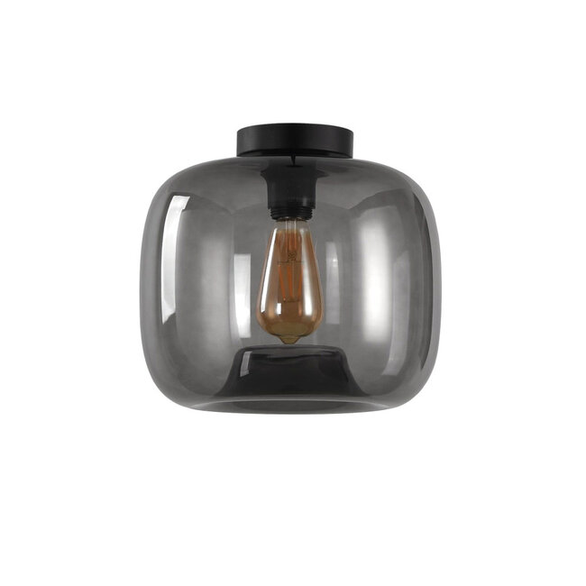 Moderne Glazen Plafondlamp 28cmØ met E27 Rookglas | Artdelight Preston