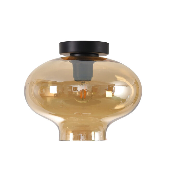 Moderne Glazen Plafondlamp 26,5cmØ met E27 Amber | Artdelight Toronto