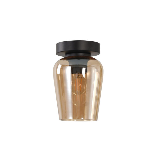 Moderne Glazen Plafondlamp 12,5cmØ met E27 Amber | Artdelight Tombo