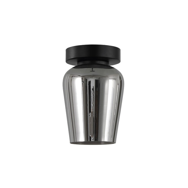 Moderne Glazen Plafondlamp 12,5cmØ met E27 Chroom | Artdelight Tombo