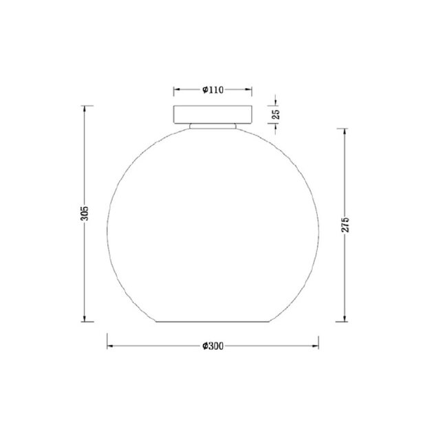 Glazen Design Plafondlamp 30cmØ met E27 Chroom/Transparant | Artdelight Rosario