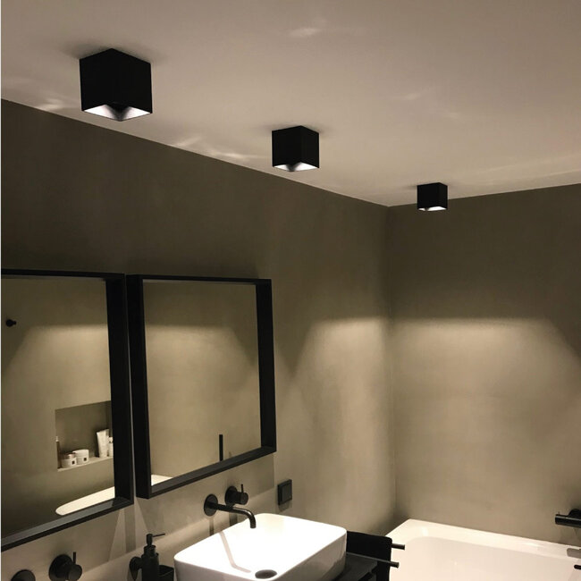 Vierkante LED Design Plafondlamp Zwart | Artdelight Brock