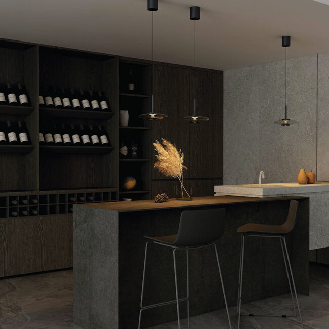 Moderne LED Design Hanglamp Zwart/Rookglas | Artdelight Madison