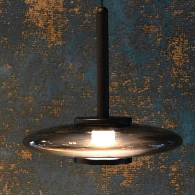 Moderne LED Design Hanglamp Zwart/Rookglas | Artdelight Madison