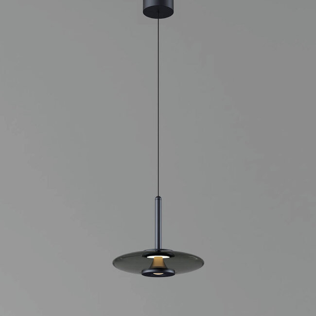 Moderne LED Design Hanglamp Zwart/Rookglas | Artdelight Madison
