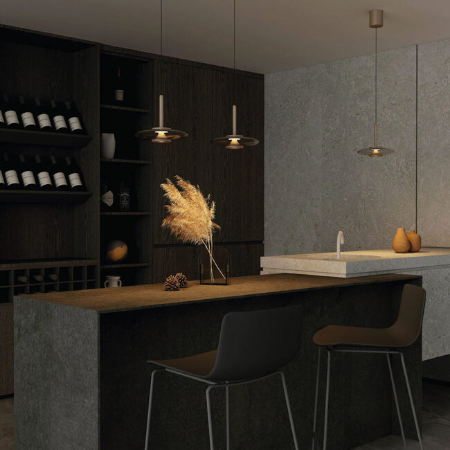 Moderne LED Design Hanglamp Champagne/Koffie | Artdelight Madison