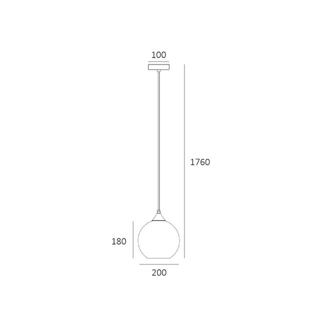 Ronde Glazen Hanglamp 20cmØ met E27 Chroom | Artdelight Marino
