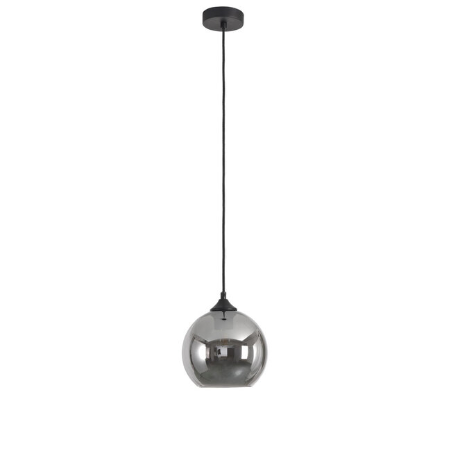 Ronde Glazen Hanglamp 20cmØ met E27 Chroom | Artdelight Marino
