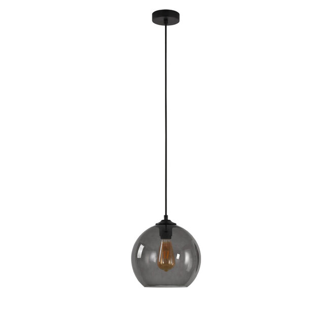 Ronde Glazen Hanglamp 25cmØ met E27 Rookglas | Artdelight Marino