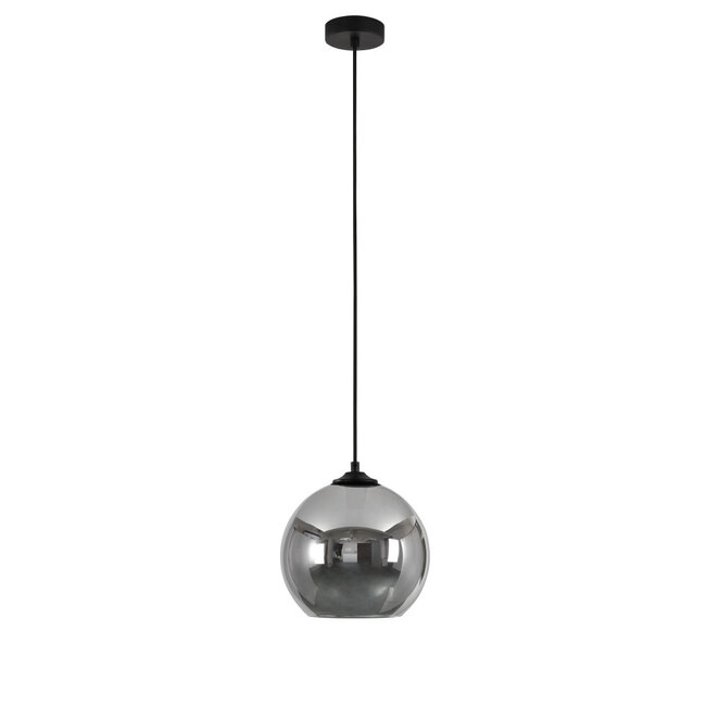 Ronde Glazen Hanglamp 25cmØ met E27 Chroom | Artdelight Marino