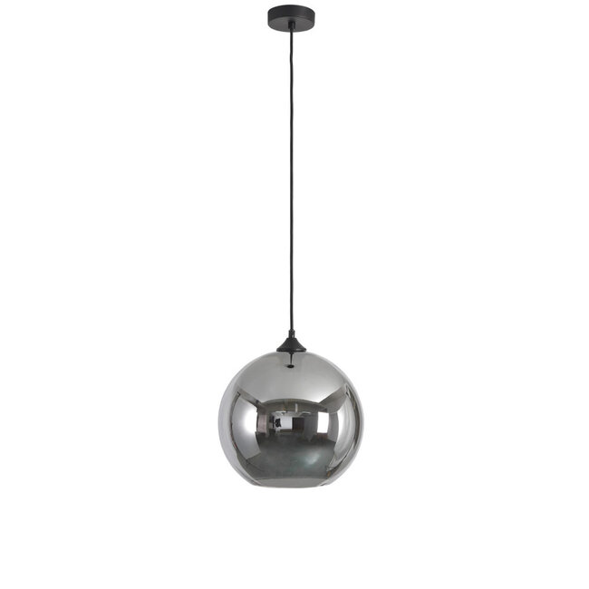 Ronde Glazen Hanglamp 30cmØ met E27 Chroom | Artdelight Marino