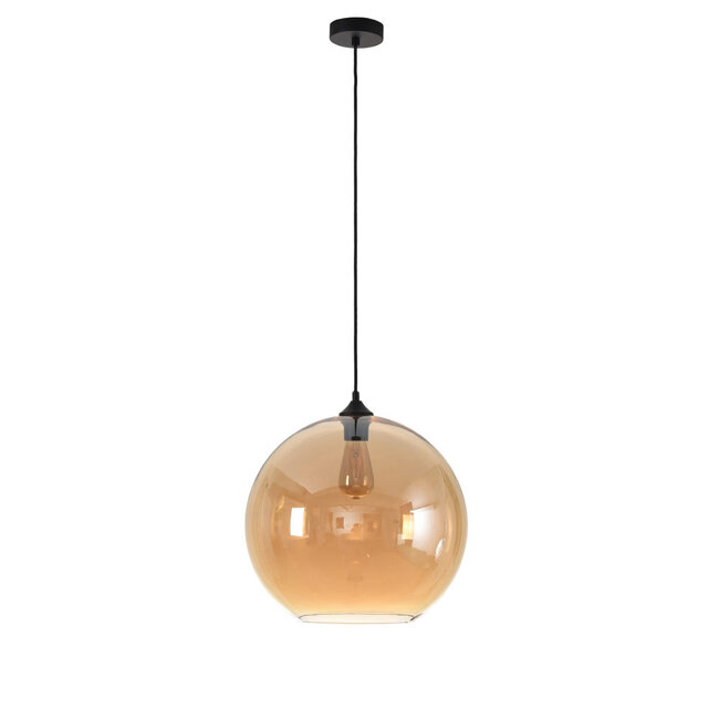 Ronde Glazen Hanglamp 40cmØ met E27 Amber | Artdelight Marino