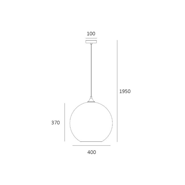 Ronde Glazen Hanglamp 40cmØ met E27 Amber | Artdelight Marino