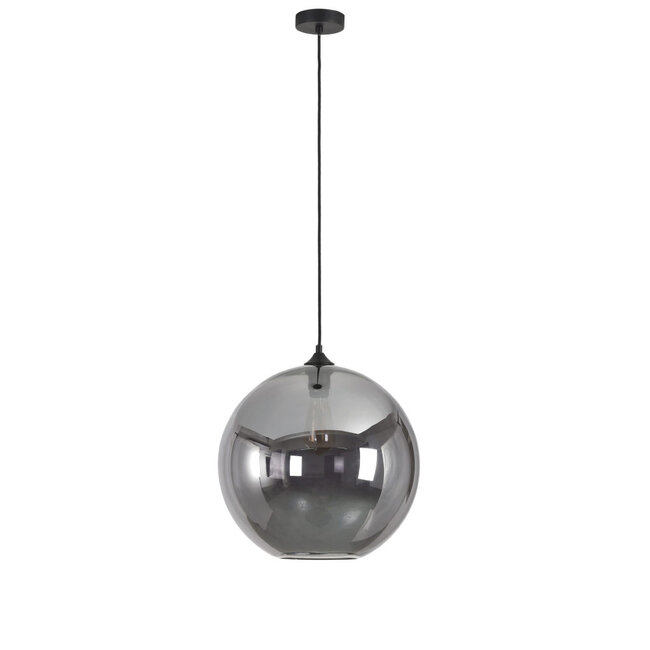 Ronde Glazen Hanglamp 40cmØ met E27 Chroom | Artdelight Marino