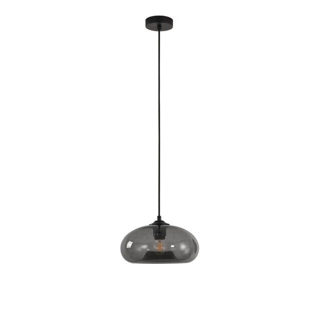 Ovale Glazen Hanglamp 28cmØ met E27 Rookglas | Artdelight Paradise